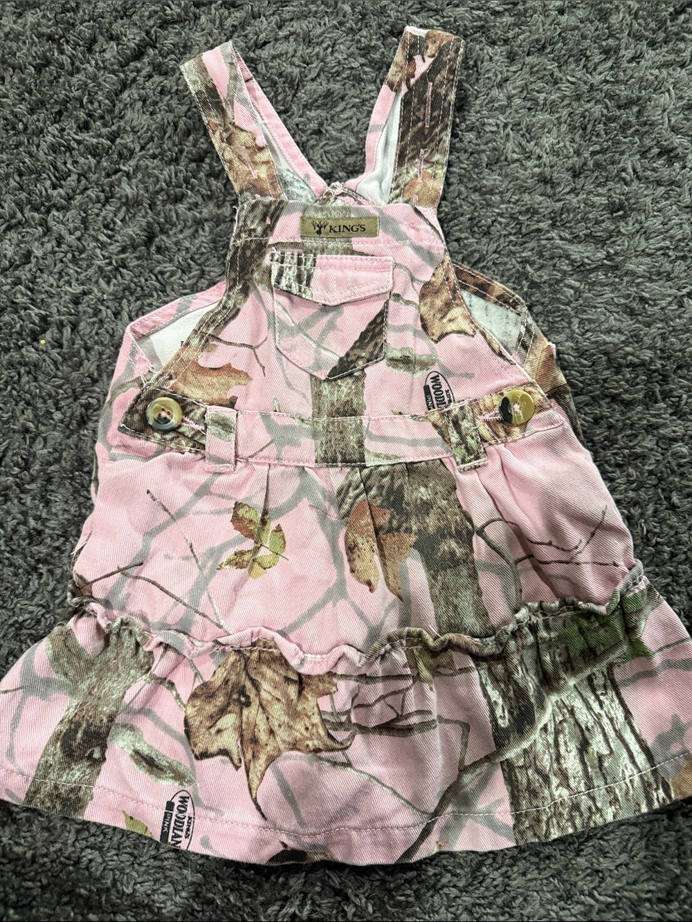 King's Camo Pink & Brown Baby Overall Dress